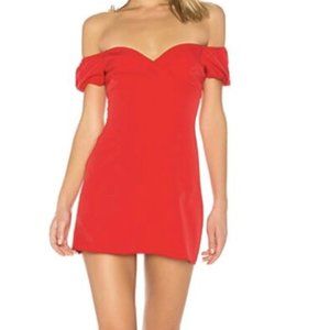Red Majorelle Mini Dress with Cap Sleeves